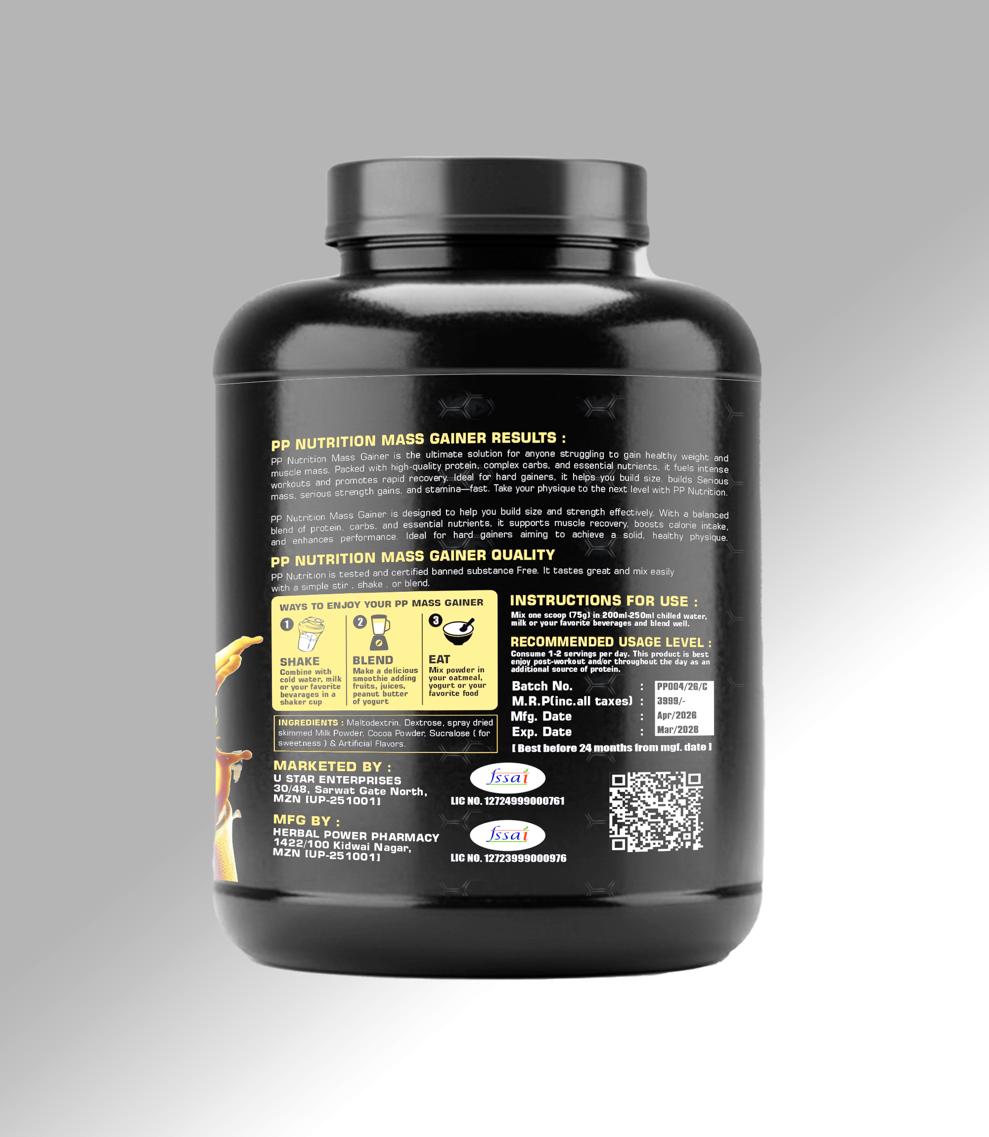 PP Mass Gainer (Kulfi Flavour) - Image 3
